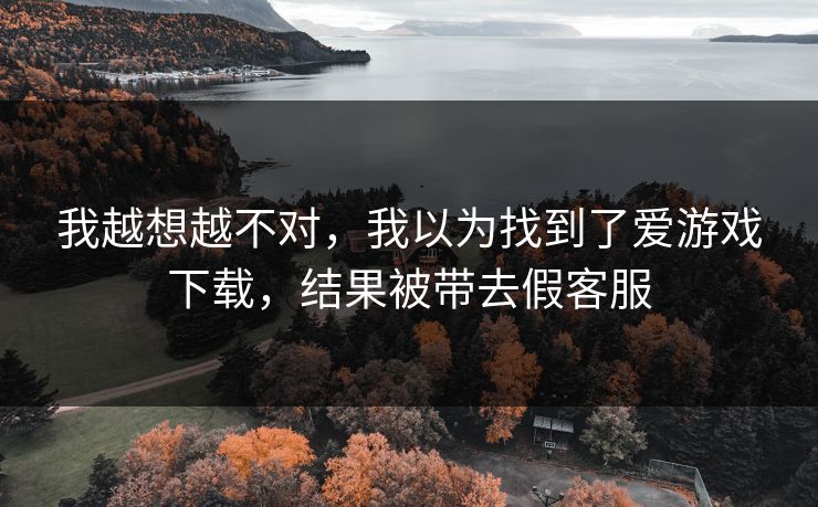 我越想越不对，我以为找到了爱游戏下载，结果被带去假客服