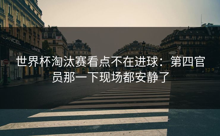 世界杯淘汰赛看点不在进球：第四官员那一下现场都安静了