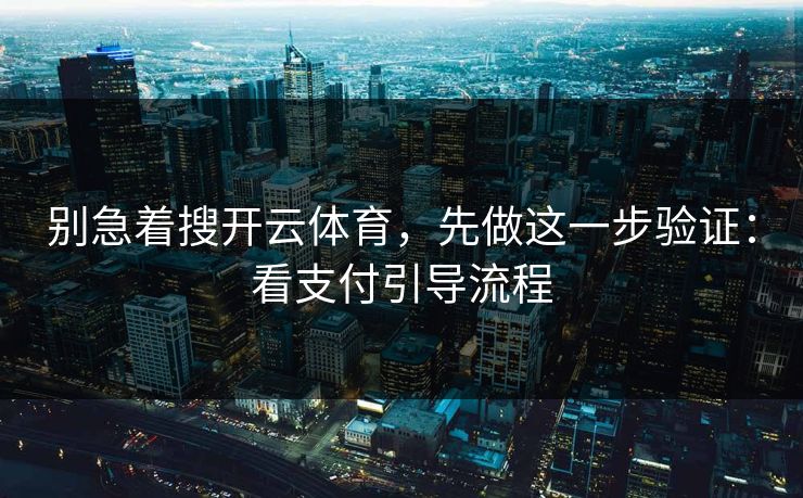 别急着搜开云体育，先做这一步验证：看支付引导流程
